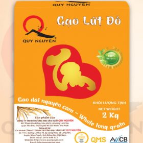 Gạo lứt đỏ hộp 2kg- Thực Dưỡng Cao Cấp Chùa Long Hương Thầy Tuệ Hải sản xuất - Thực phẩm chay sạch Chaysach.com