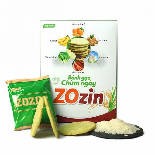 Bánh gạo Chùm Ngây Zozin-hộp 12 gói - Thực dưỡng cao cấp - giảm cân, ăn kiêng, tốt cho người tiểu đường