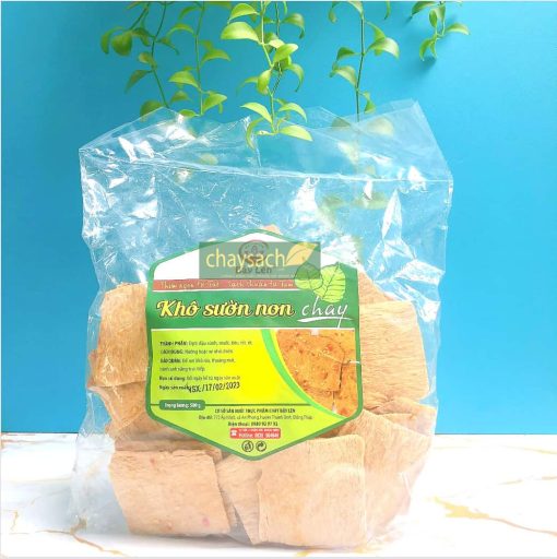 Khô Sườn Non Ướp Gia Vị Dạng Miếng Chay Bảy Lên 500G