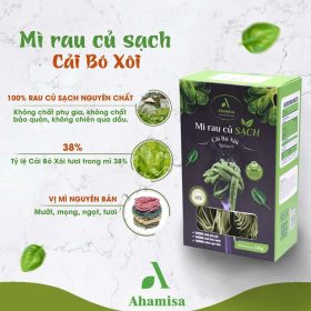 Mì cải bó xôi 240g, bổ sung Vitamin E, Sắt và Canxi giúp xương chắc khỏe, ngừa ung thư da. - Thực phẩm chay sạch Chaysach.com