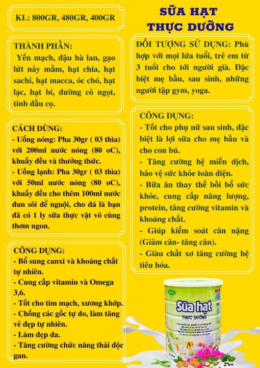 [800g] Sữa hạt thực dưỡng. Cung cấp canxi, Omega, tốt cho tim mạch và xương khớp. - ảnh 6